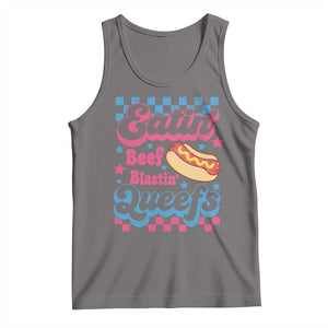 Hotdog Eatin Beef Blastin Queefs Inappropriate Tank Top Retro Groovy Hotdog Meme Funny Cringe Offensive Humor