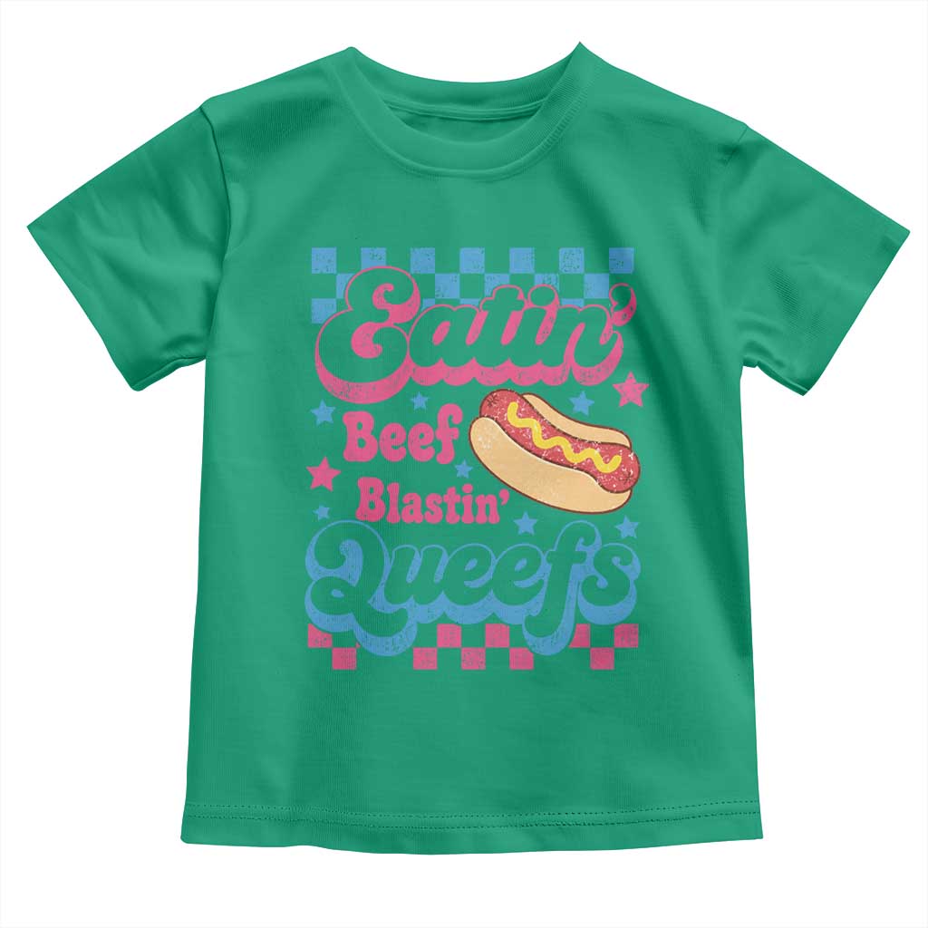 Hotdog Eatin Beef Blastin Queefs Inappropriate Toddler T Shirt Retro Groovy Hotdog Meme Funny Cringe Offensive Humor