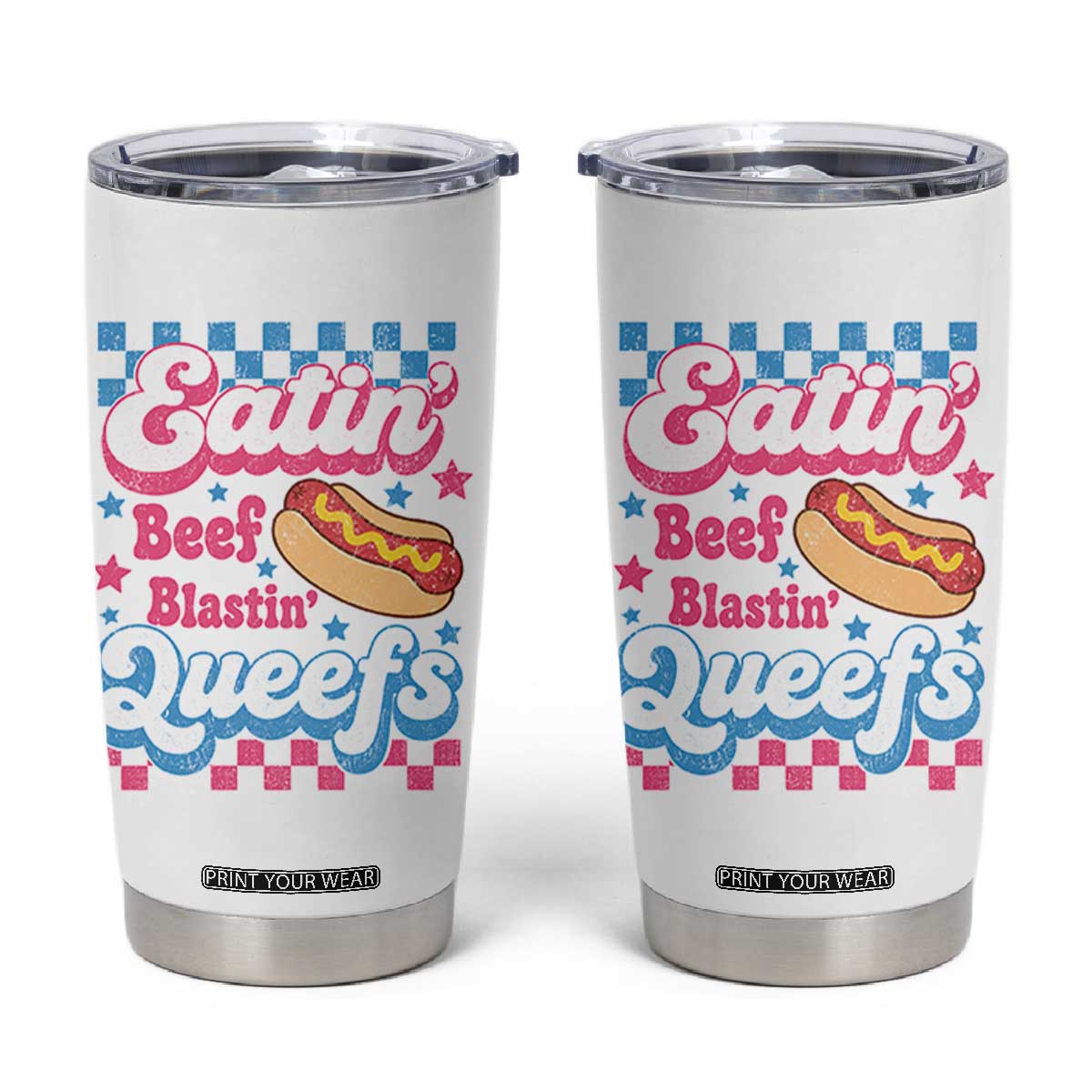 Hotdog Eatin Beef Blastin Queefs Inappropriate Tumbler Cup Retro Groovy Hotdog Meme Funny Cringe Offensive Humor