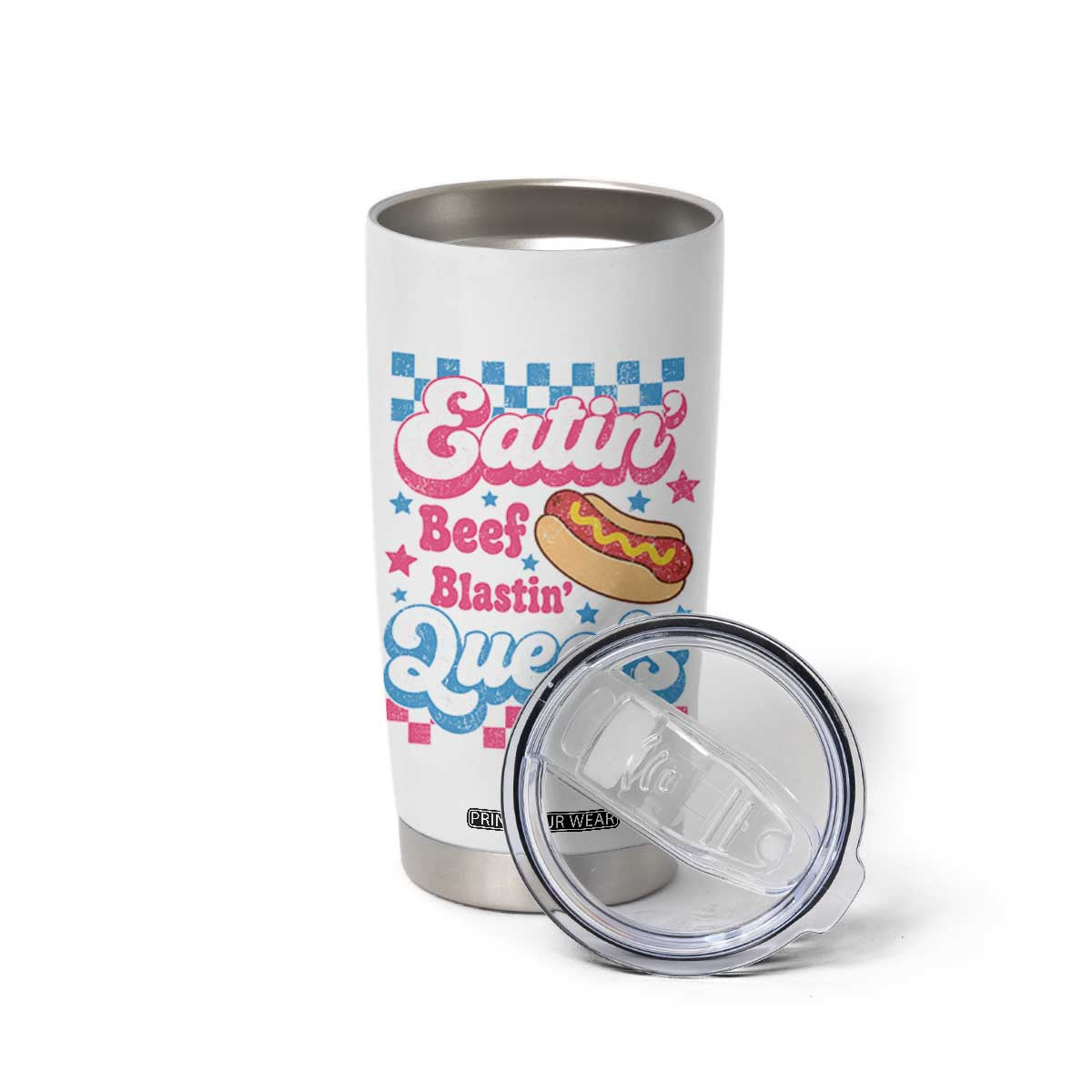 Hotdog Eatin Beef Blastin Queefs Inappropriate Tumbler Cup Retro Groovy Hotdog Meme Funny Cringe Offensive Humor
