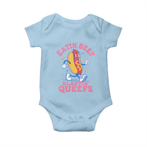 Hotdog Eatin Beef Blastin Queefs Inappropriate Baby Onesie Funny Cringe Offensive Humor
