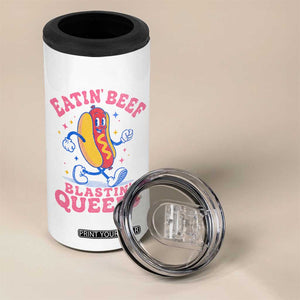 Hotdog Eatin Beef Blastin Queefs Inappropriate 4 in 1 Can Cooler Tumbler Funny Cringe Offensive Humor