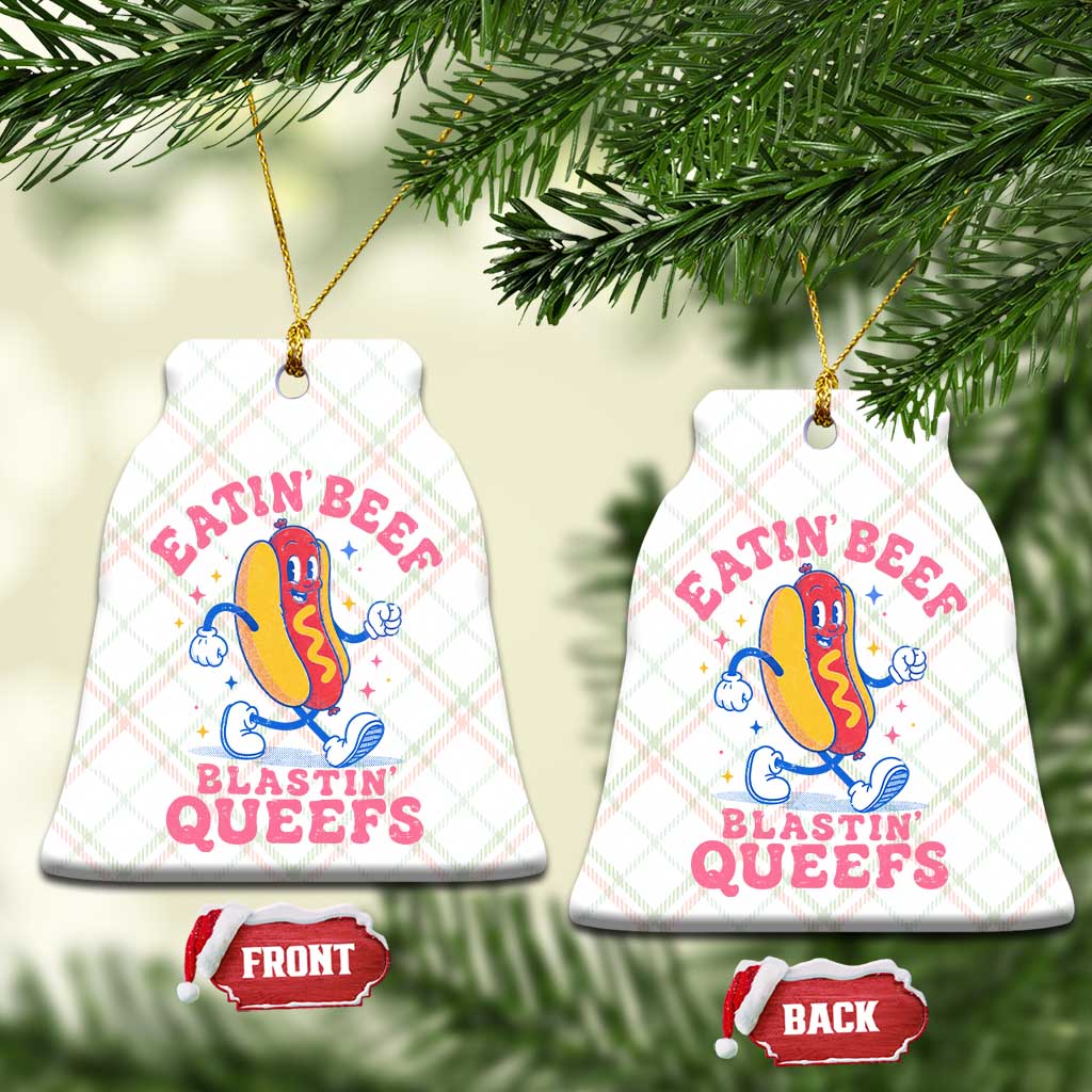 Hotdog Eatin Beef Blastin Queefs Inappropriate Ceramic Ornament Funny Cringe Offensive Humor