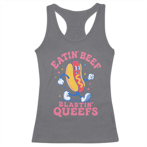 Hotdog Eatin Beef Blastin Queefs Inappropriate Racerback Tank Top Funny Cringe Offensive Humor