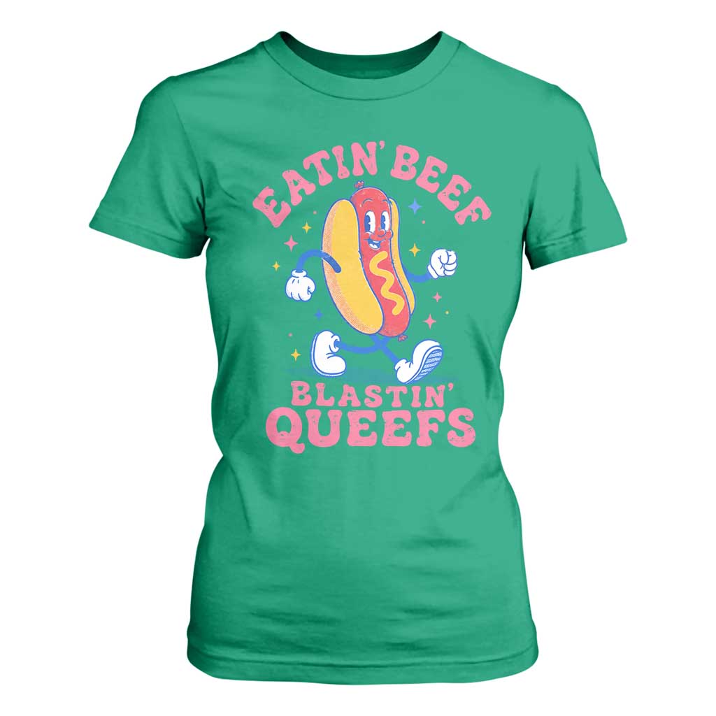 Hotdog Eatin Beef Blastin Queefs Inappropriate T Shirt For Women Funny Cringe Offensive Humor