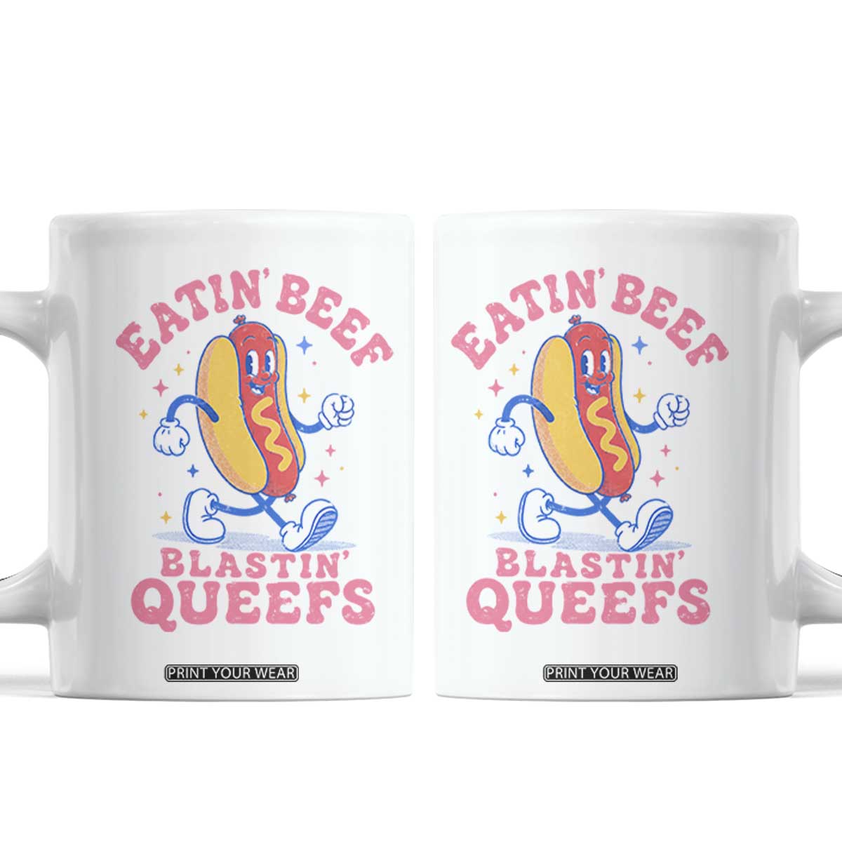 Hotdog Eatin Beef Blastin Queefs Inappropriate Coffee Mug Funny Cringe Offensive Humor