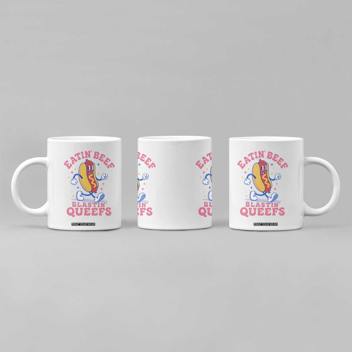 Hotdog Eatin Beef Blastin Queefs Inappropriate Coffee Mug Funny Cringe Offensive Humor