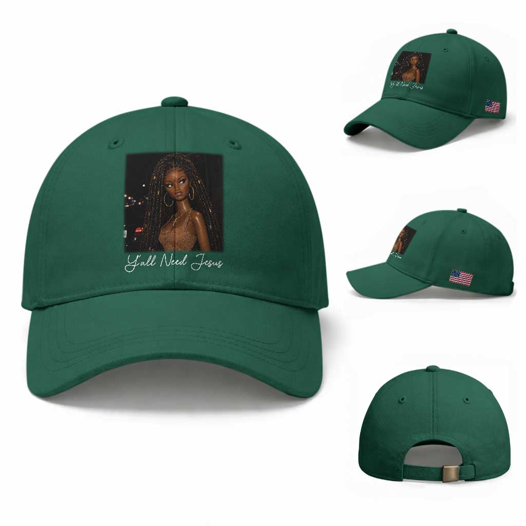 Need-Jesus Sarcastic Afro Doll Meme Funny Saying Christian Baseball Cap Black Girl African Pride TS10 Baseball Cap Universal Fit Irish Green Print Your Wear