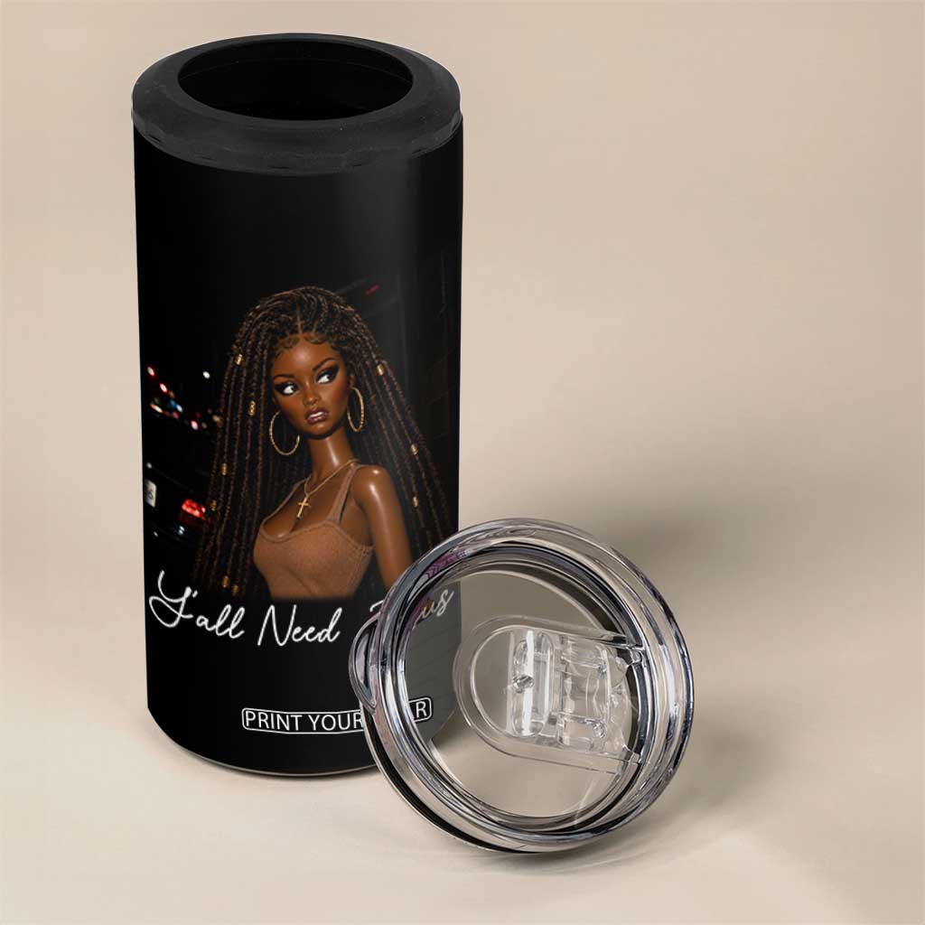 Need-Jesus Sarcastic Afro Doll Meme Funny Saying Christian 4 in 1 Can Cooler Tumbler Black Girl African Pride TS10 Print Your Wear