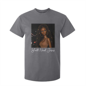 Need-Jesus Sarcastic Afro Doll Meme Funny Saying Christian T Shirt For Kid Black Girl African Pride TS10 Charcoal Print Your Wear