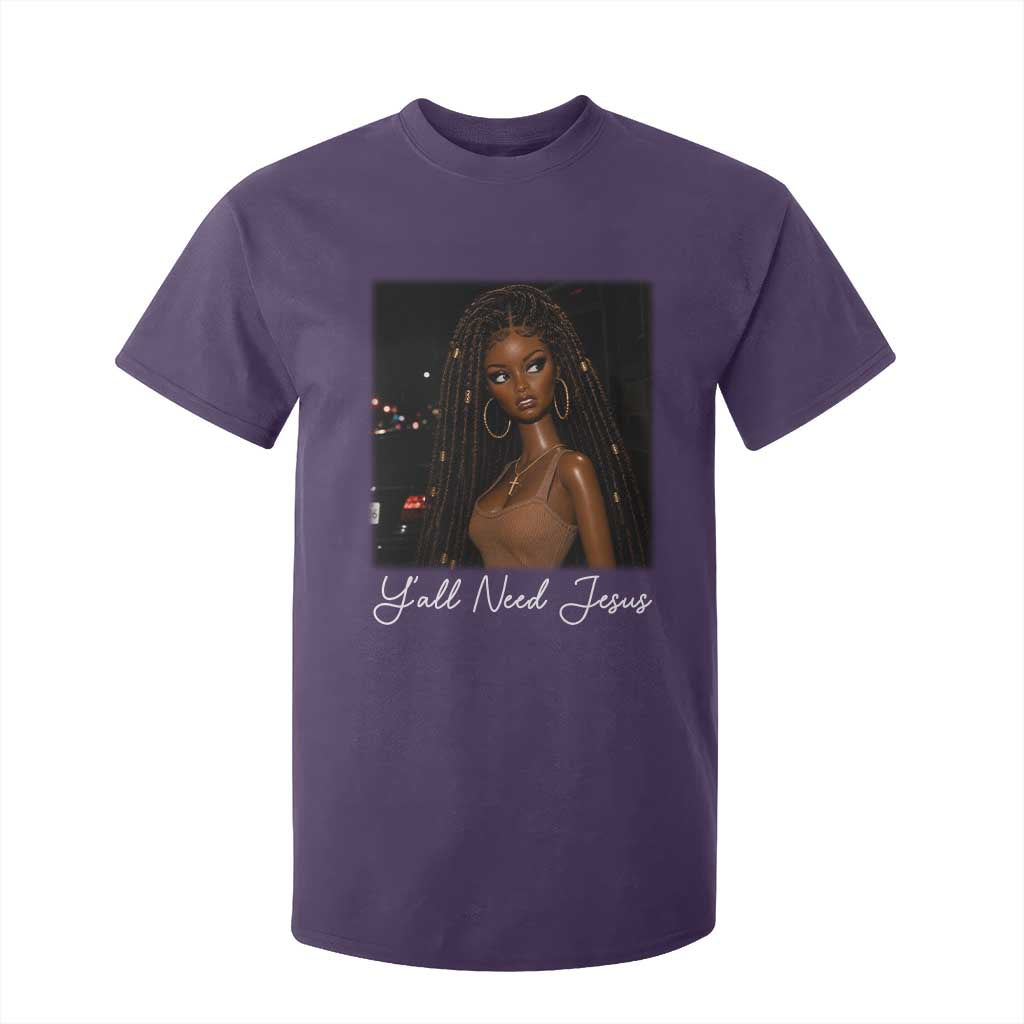 Need-Jesus Sarcastic Afro Doll Meme Funny Saying Christian T Shirt For Kid Black Girl African Pride TS10 Purple Print Your Wear