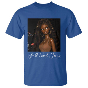 Need-Jesus Sarcastic Afro Doll Meme Funny Saying Christian T Shirt Black Girl African Pride TS10 Royal Blue Print Your Wear