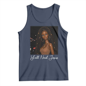 Need-Jesus Sarcastic Afro Doll Meme Funny Saying Christian Tank Top Black Girl African Pride TS10 Navy Print Your Wear
