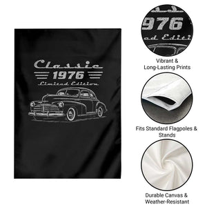 50th Birthday Garden Flag Vintage Retro Car Classic 1976 50 Year Old Gift