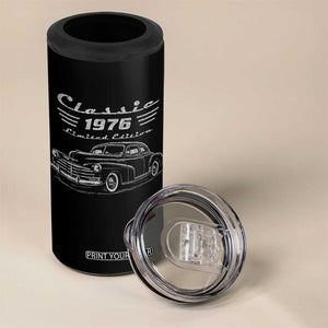 50th Birthday 4 in 1 Can Cooler Tumbler Vintage Retro Car Classic 1976 50 Year Old Gift