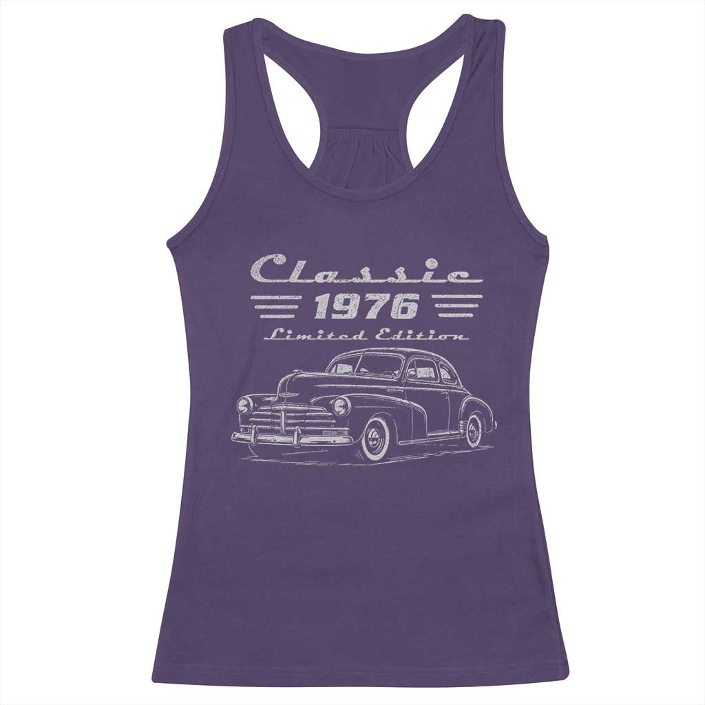 50th Birthday Racerback Tank Top Vintage Retro Car Classic 1976 50 Year Old Gift