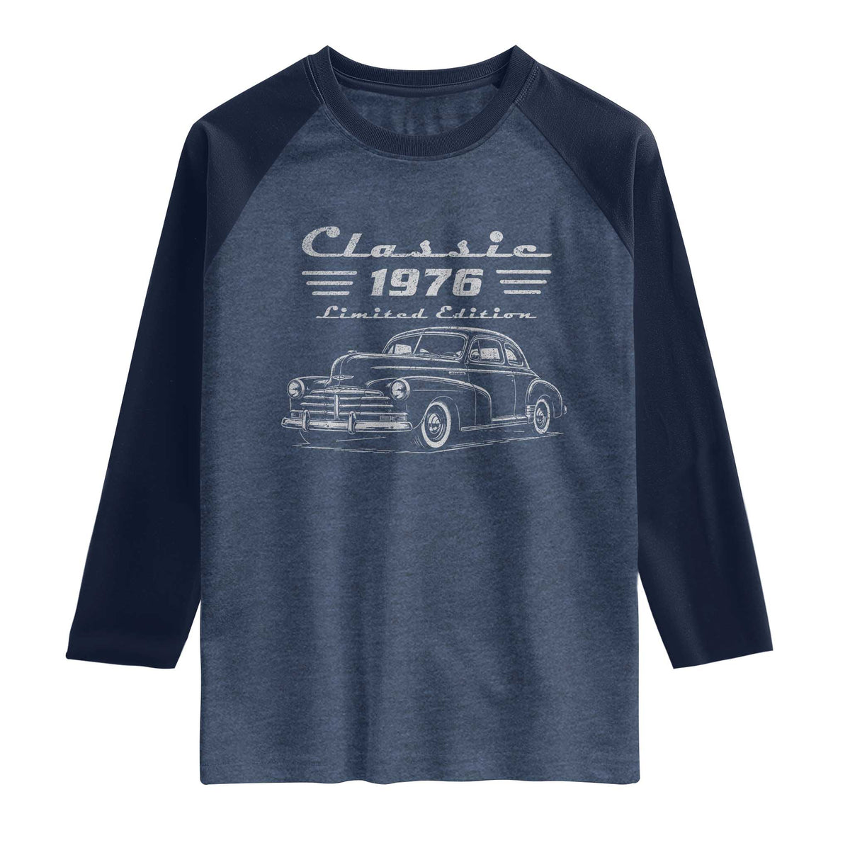 50th Birthday Raglan Shirt Vintage Retro Car Classic 1976 50 Year Old Gift