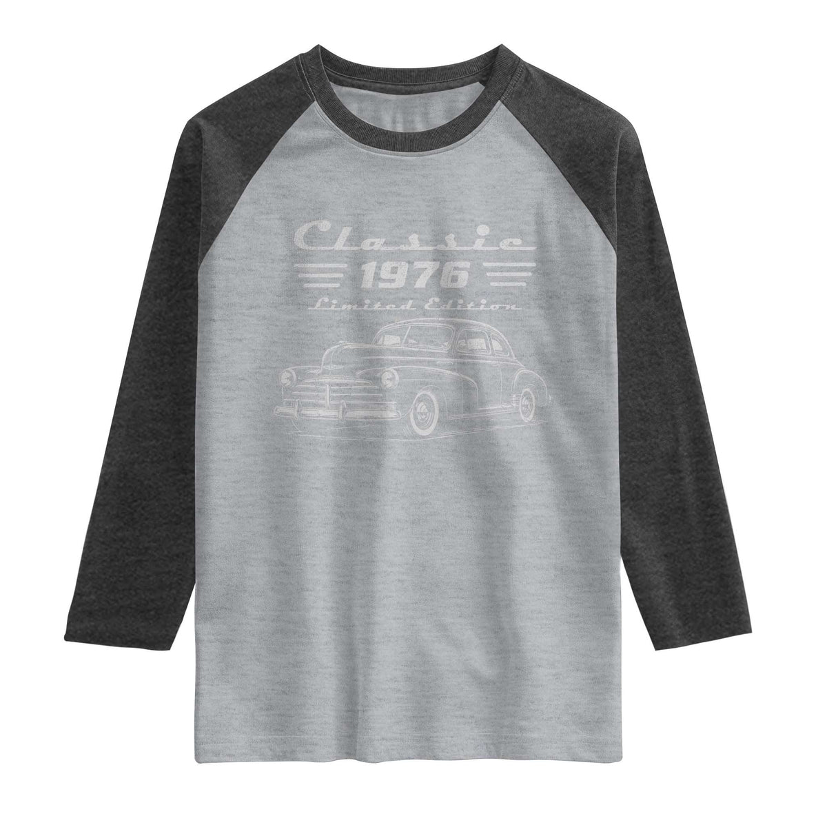 50th Birthday Raglan Shirt Vintage Retro Car Classic 1976 50 Year Old Gift