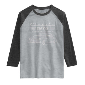 50th Birthday Raglan Shirt Vintage Retro Car Classic 1976 50 Year Old Gift