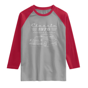 50th Birthday Raglan Shirt Vintage Retro Car Classic 1976 50 Year Old Gift