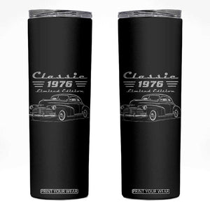 50th Birthday Skinny Tumbler Vintage Retro Car Classic 1976 50 Year Old Gift
