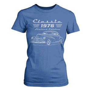 50th Birthday T Shirt For Women Vintage Retro Car Classic 1976 50 Year Old Gift