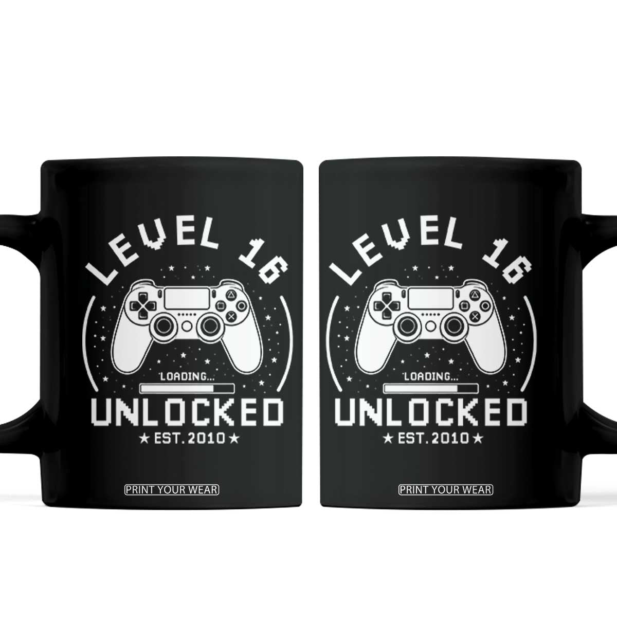 Level 16 Unlocked Video Gamer 16th Birthday Gift Coffee Mug Vintage 2010 16 Year Old Gift TS10 Black Print Your Wear