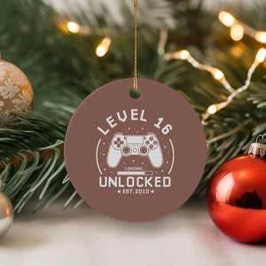 Level 16 Unlocked Video Gamer 16th Birthday Gift Ceramic Ornament Vintage 2010 16 Year Old Gift