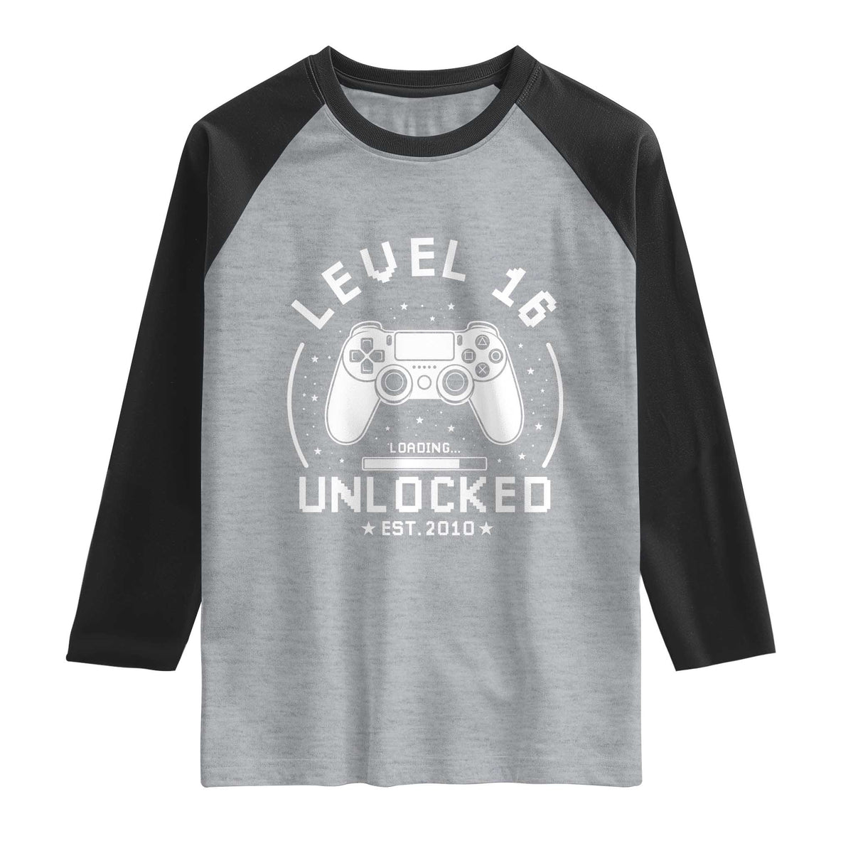 Level 16 Unlocked Video Gamer 16th Birthday Gift Raglan Shirt Vintage 2010 16 Year Old Gift