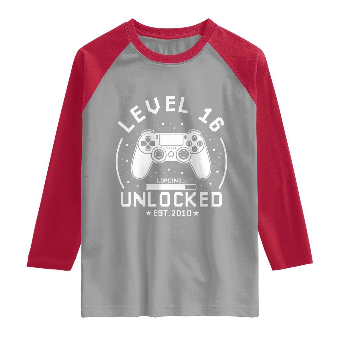 Level 16 Unlocked Video Gamer 16th Birthday Gift Raglan Shirt Vintage 2010 16 Year Old Gift