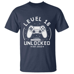 Level 16 Unlocked Video Gamer 16th Birthday Gift T Shirt Vintage 2010 16 Year Old Gift