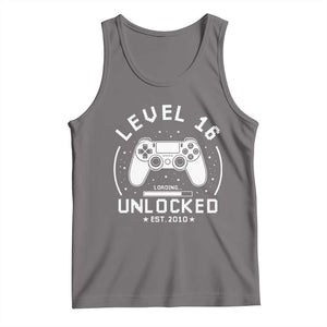 Level 16 Unlocked Video Gamer 16th Birthday Gift Tank Top Vintage 2010 16 Year Old Gift