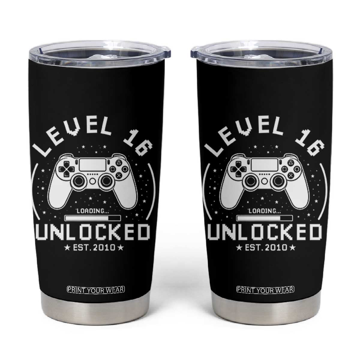 Level 16 Unlocked Video Gamer 16th Birthday Gift Tumbler Cup Vintage 2010 16 Year Old Gift TS10 Black Print Your Wear