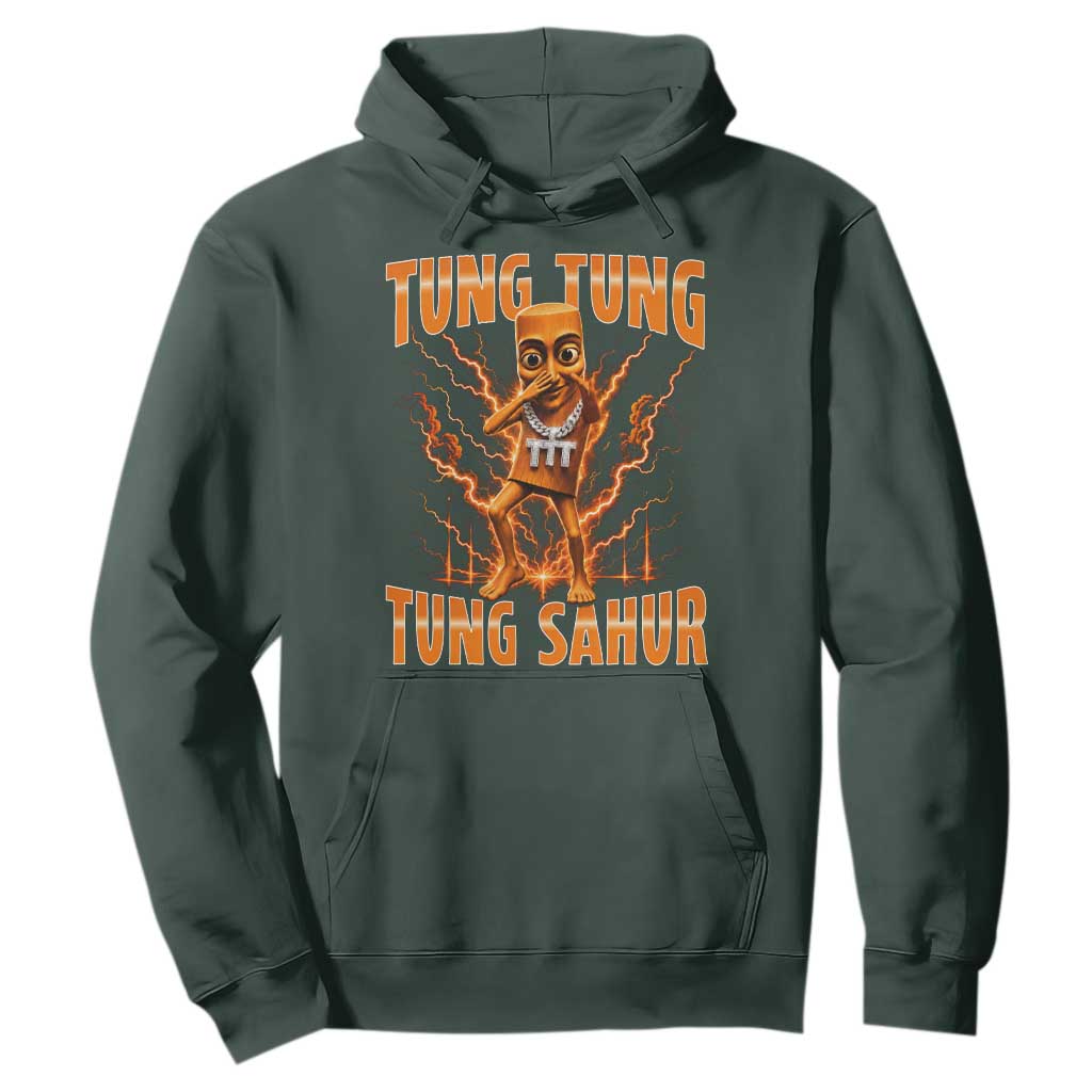 Tung Tung Tung Sahur is Calling Scuba Dance Meme Hoodie Italian Brainrot TS10 Dark Forest Green Print Your Wear