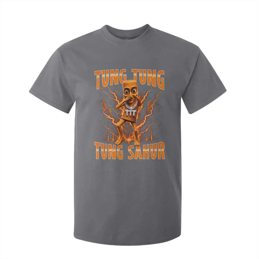 Tung Tung Tung Sahur is Calling Scuba Dance Meme T Shirt For Kid Italian Brainrot TS10 Charcoal Print Your Wear