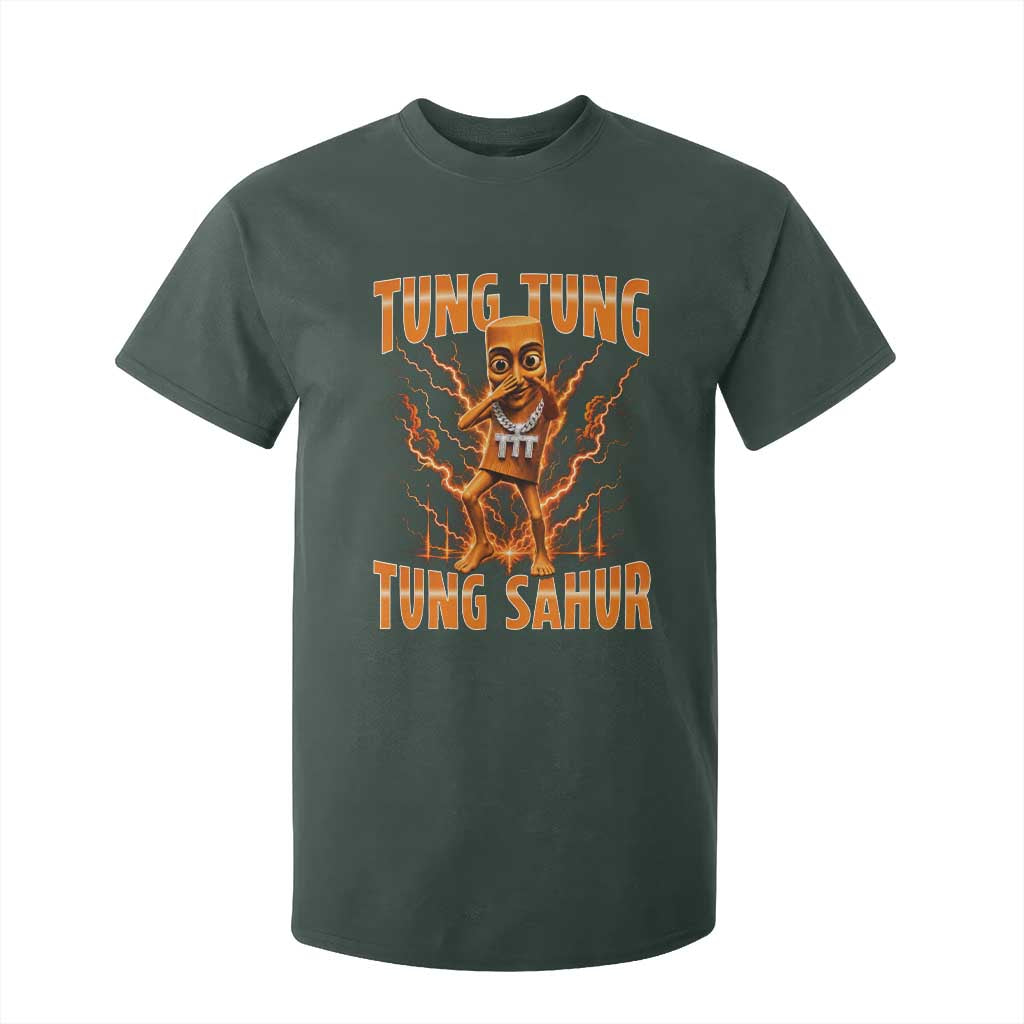 Tung Tung Tung Sahur is Calling Scuba Dance Meme T Shirt For Kid Italian Brainrot TS10 Dark Forest Green Print Your Wear