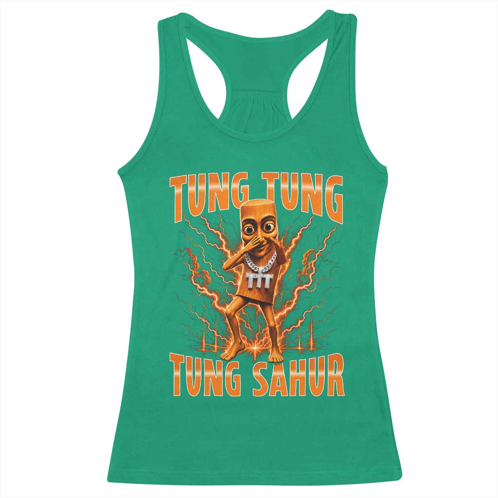Tung Tung Tung Sahur is Calling Scuba Dance Meme Racerback Tank Top Italian Brainrot TS10 Irish Green Print Your Wear