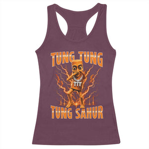 Tung Tung Tung Sahur is Calling Scuba Dance Meme Racerback Tank Top Italian Brainrot TS10 Maroon Print Your Wear