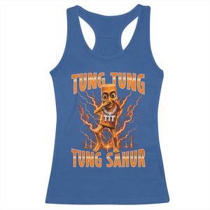 Tung Tung Tung Sahur is Calling Scuba Dance Meme Racerback Tank Top Italian Brainrot TS10 Royal Blue Print Your Wear