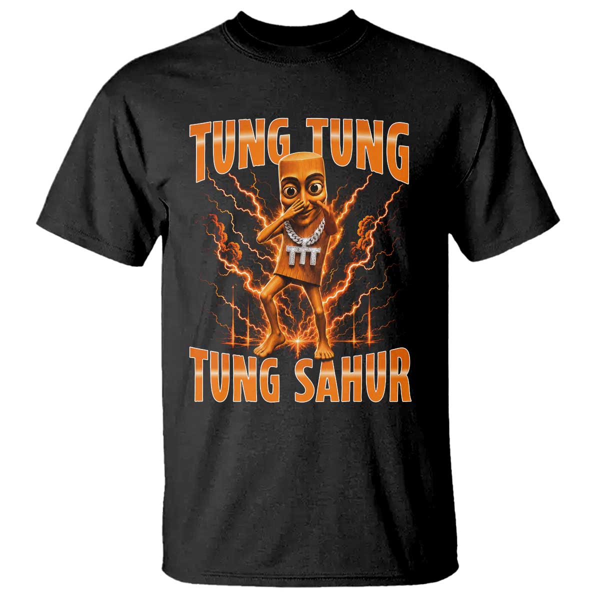 Tung Tung Tung Sahur is Calling Scuba Dance Meme T Shirt Italian Brainrot TS10 Black Print Your Wear