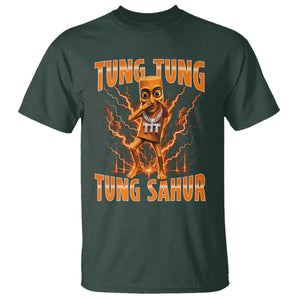 Tung Tung Tung Sahur is Calling Scuba Dance Meme T Shirt Italian Brainrot TS10 Dark Forest Green Print Your Wear