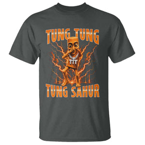 Tung Tung Tung Sahur is Calling Scuba Dance Meme T Shirt Italian Brainrot TS10 Dark Heather Print Your Wear
