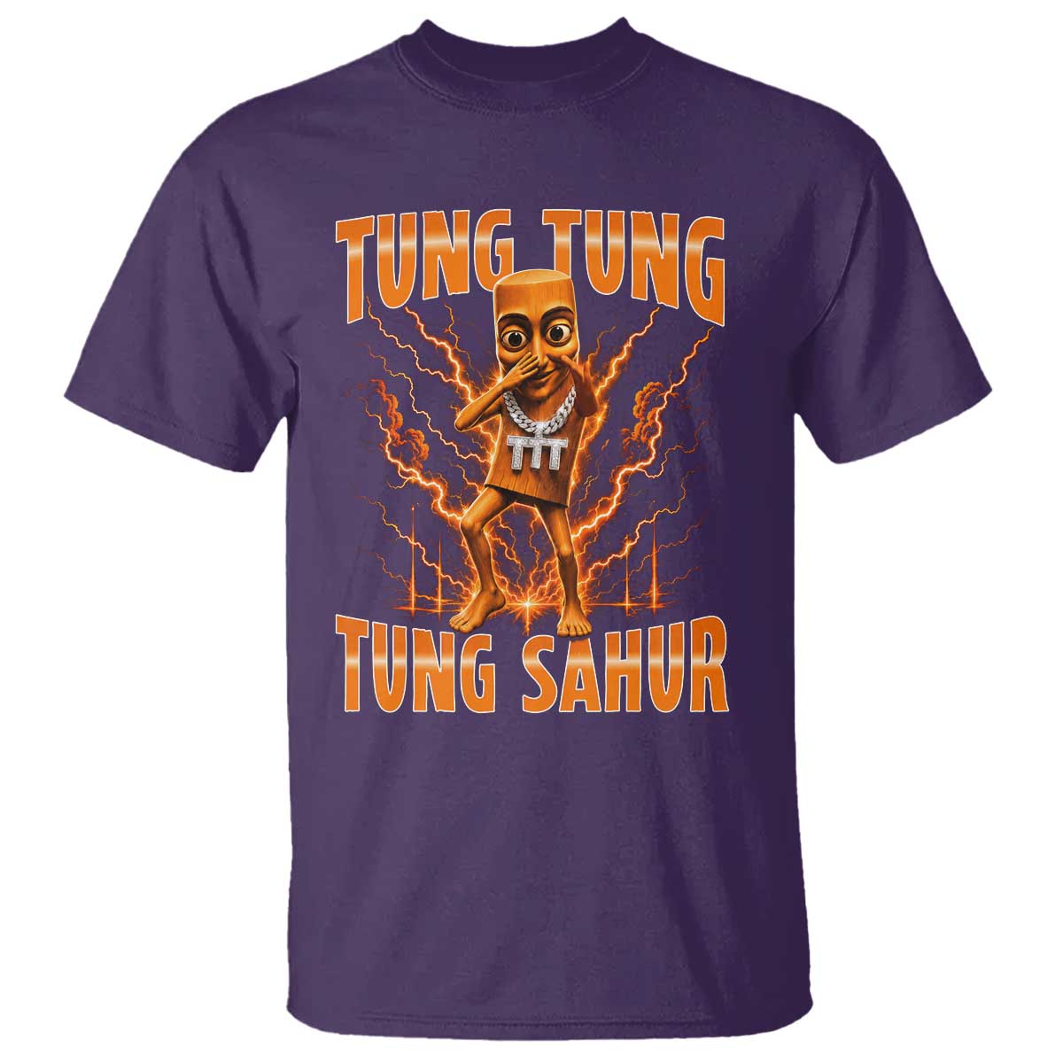 Tung Tung Tung Sahur is Calling Scuba Dance Meme T Shirt Italian Brainrot TS10 Purple Print Your Wear