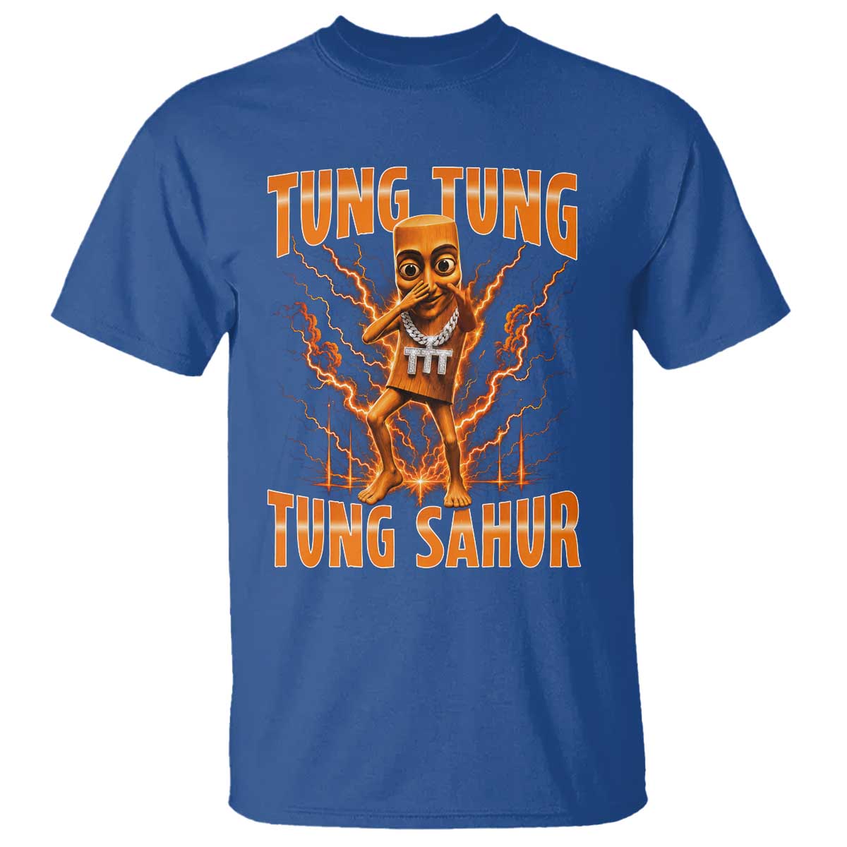 Tung Tung Tung Sahur is Calling Scuba Dance Meme T Shirt Italian Brainrot TS10 Royal Blue Print Your Wear