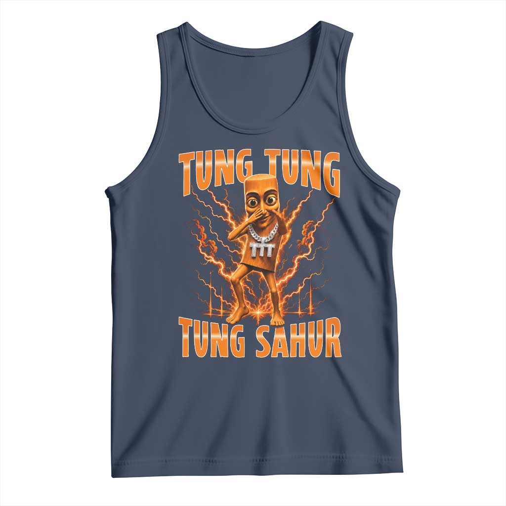 Tung Tung Tung Sahur is Calling Scuba Dance Meme Tank Top Italian Brainrot TS10 Navy Print Your Wear