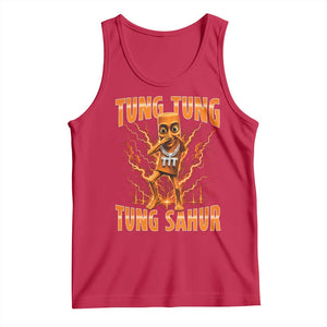 Tung Tung Tung Sahur is Calling Scuba Dance Meme Tank Top Italian Brainrot TS10 Red Print Your Wear