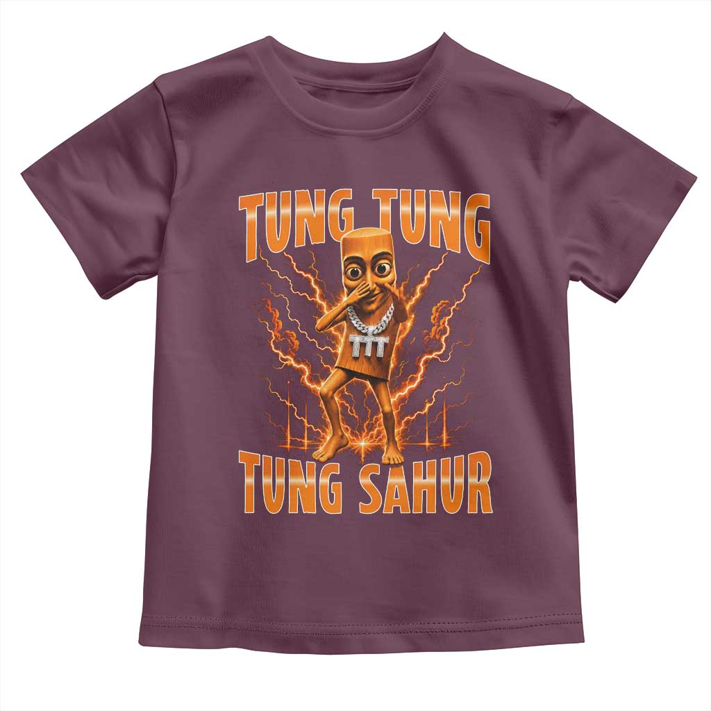 Tung Tung Tung Sahur is Calling Scuba Dance Meme Toddler T Shirt Italian Brainrot TS10 Maroon Print Your Wear