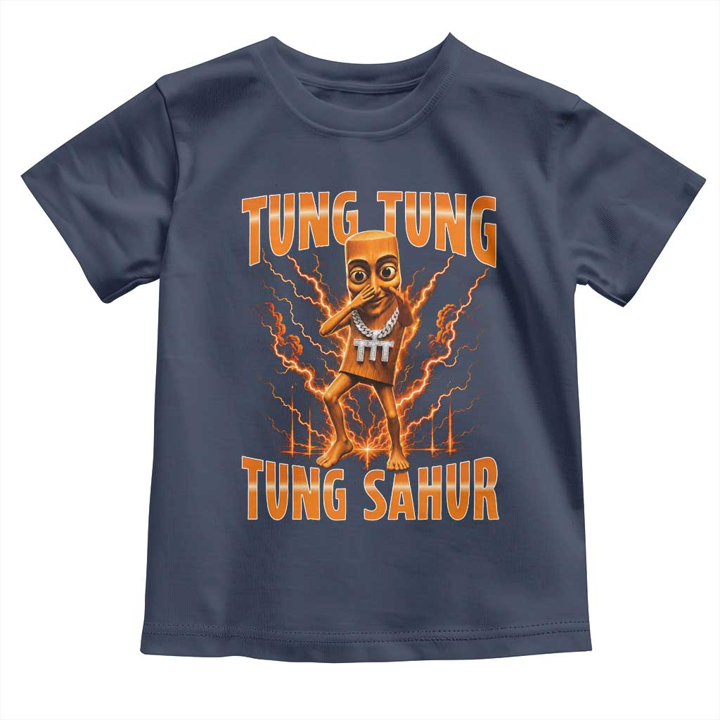 Tung Tung Tung Sahur is Calling Scuba Dance Meme Toddler T Shirt Italian Brainrot TS10 Navy Print Your Wear