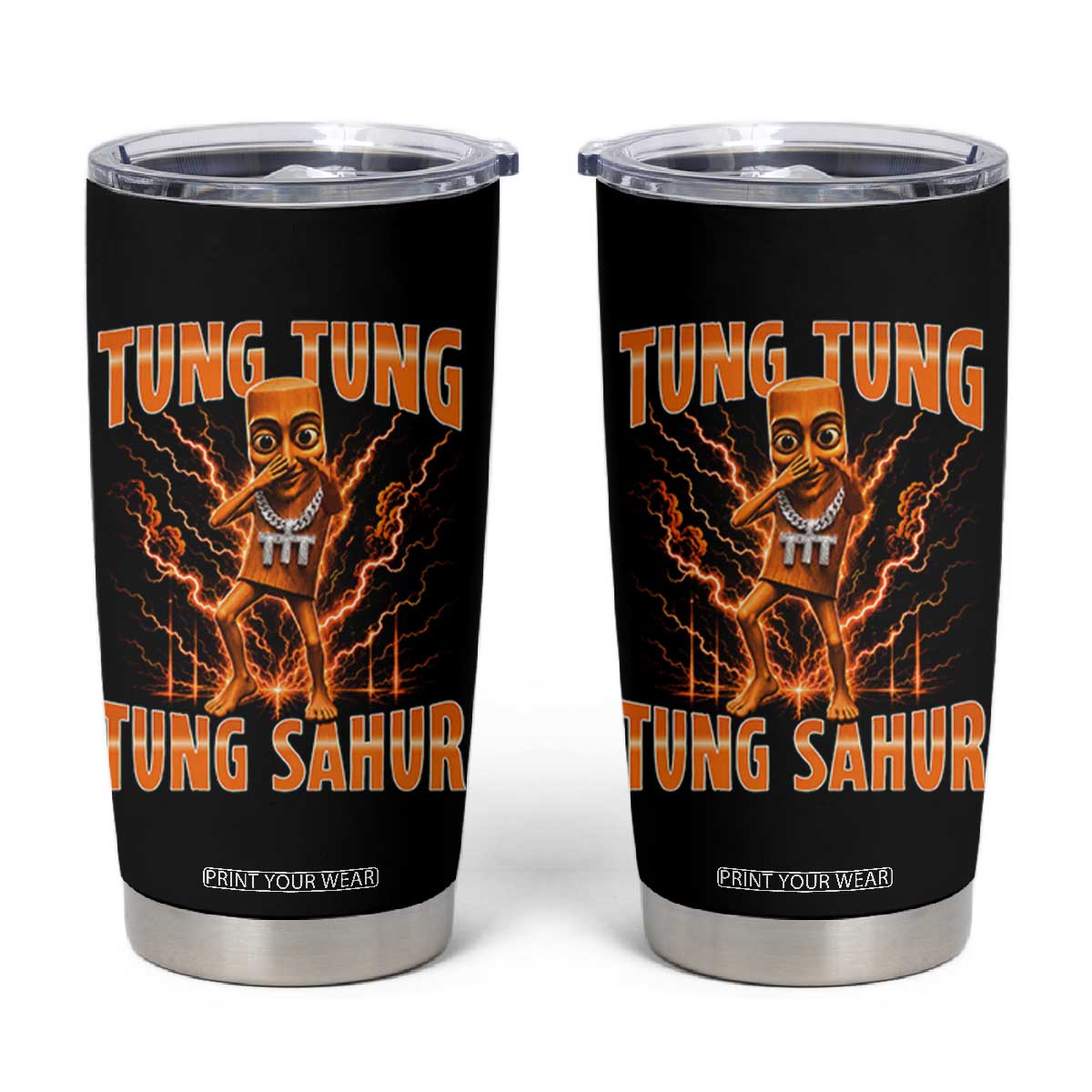Tung Tung Tung Sahur is Calling Scuba Dance Meme Tumbler Cup Italian Brainrot TS10 Black Print Your Wear