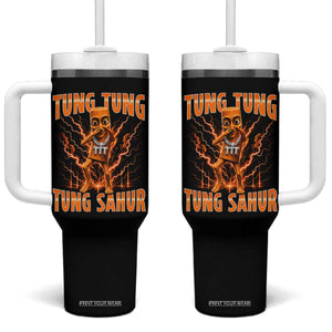 Tung Tung Tung Sahur is Calling Scuba Dance Meme Tumbler With Handle Italian Brainrot TS10 One Size: 40 oz Black Print Your Wear